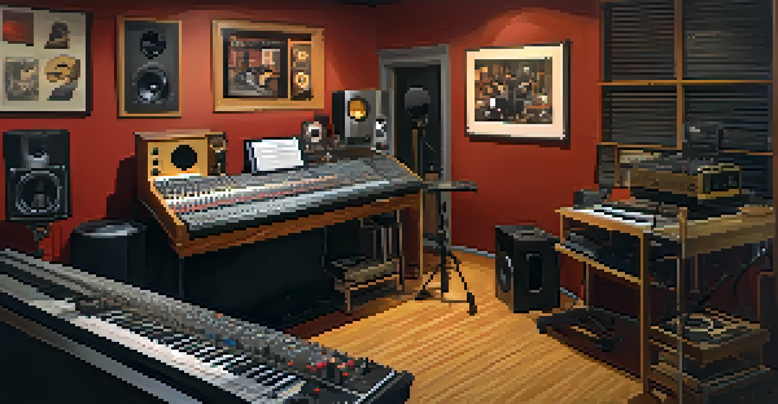 An intimate recording studio inspired by Stax Studios, showing a diverse group of musicians collaborating with vintage equipment and soft, warm lighting.