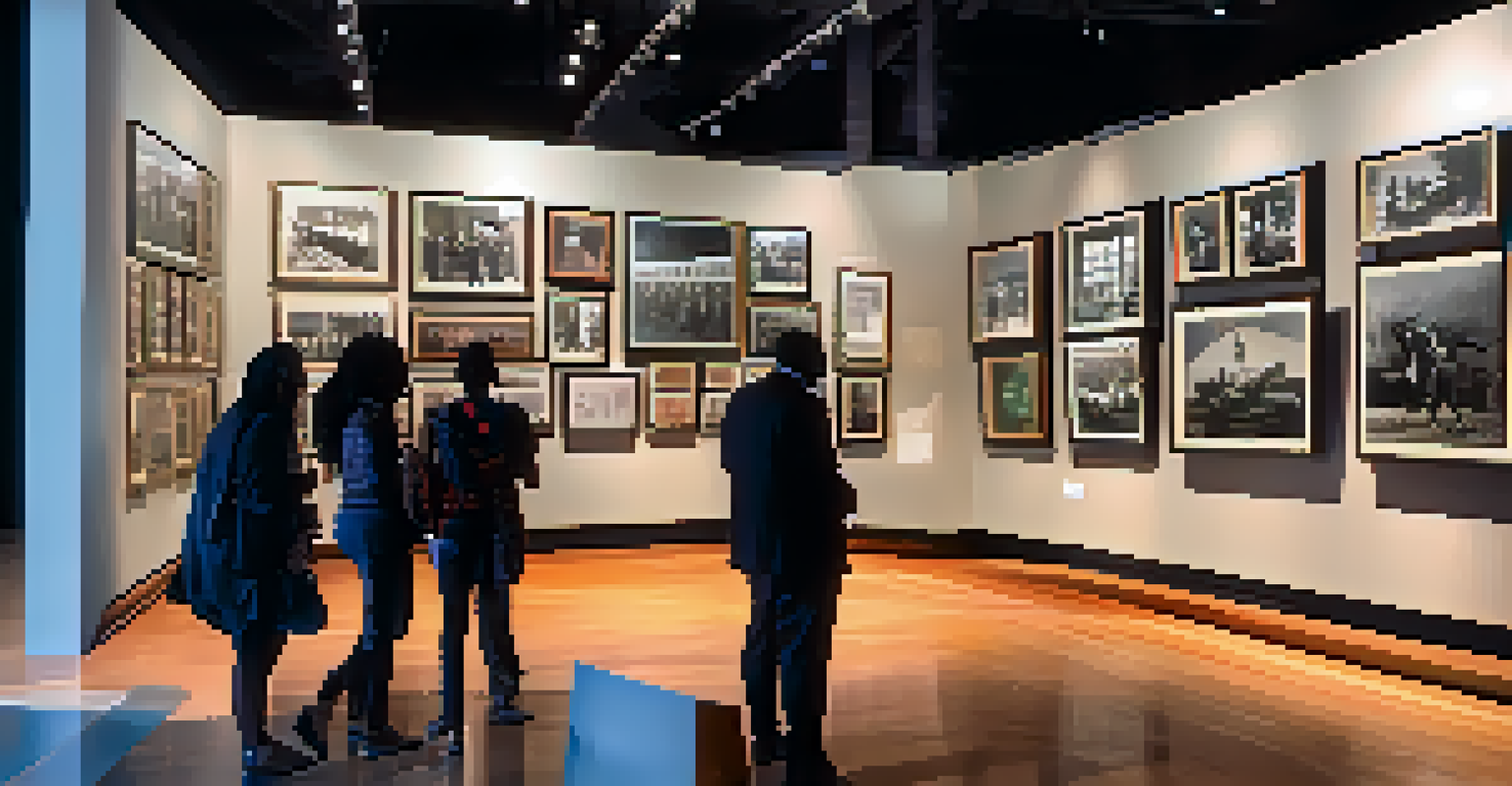 Interior view of the National Civil Rights Museum with an art installation and visitors engaging with exhibits.