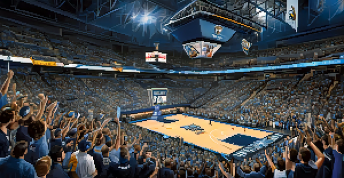A packed basketball arena filled with enthusiastic fans wearing Memphis Grizzlies jerseys, cheering for their team during a game.