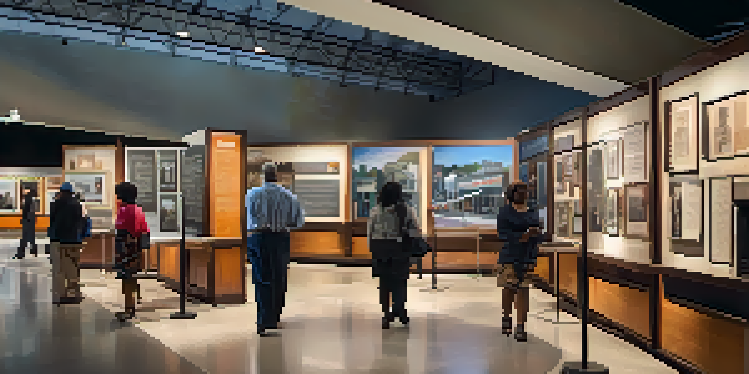 Interior view of the National Civil Rights Museum with visitors exploring interactive exhibits on civil rights.
