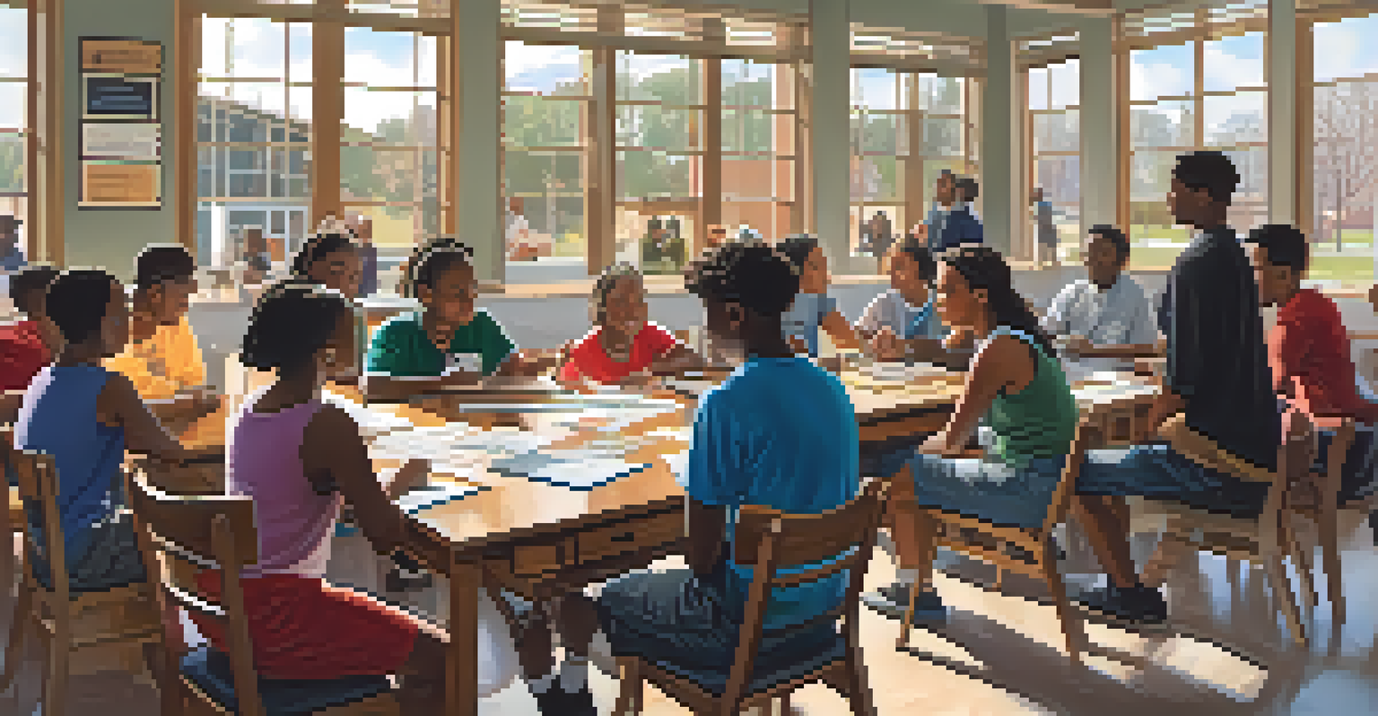 Students participating in an educational workshop at the National Civil Rights Museum, surrounded by materials and artwork.