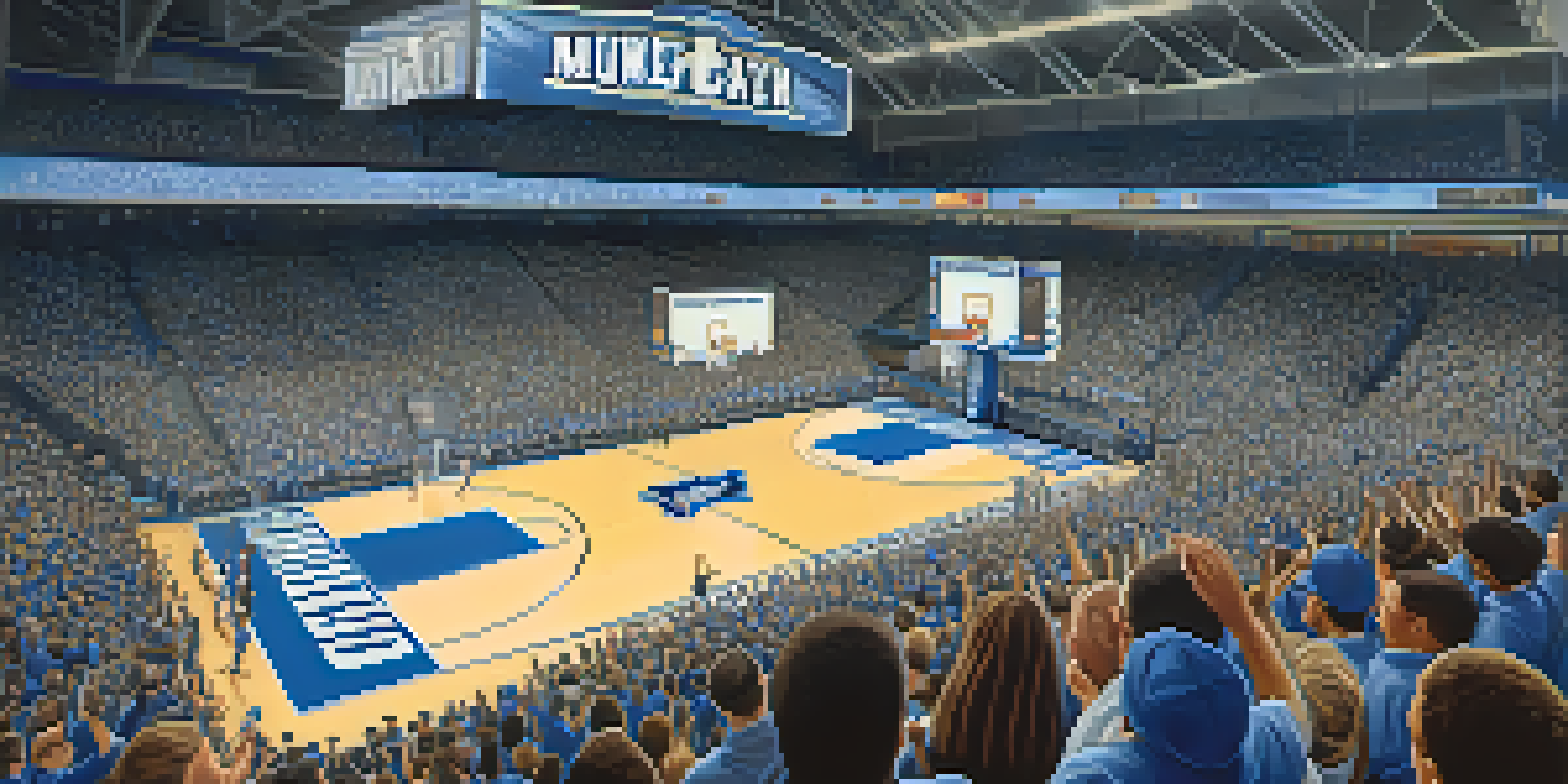 A lively college basketball game featuring the Memphis Tigers with enthusiastic fans and players in action.