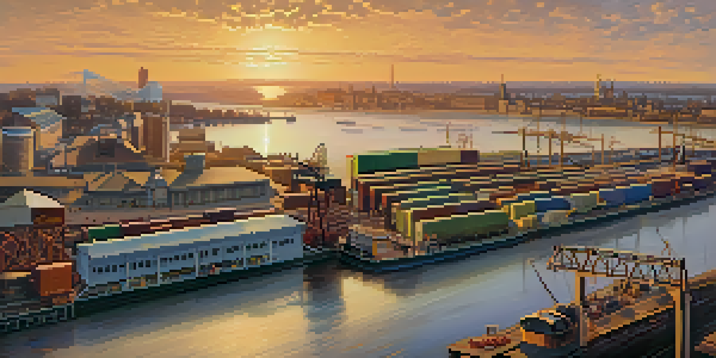 A wide view of the Mississippi River in Memphis at sunset, with boats on the water and the city skyline in the background.