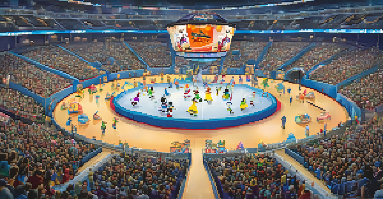 A vibrant Disney on Ice performance at FedExForum, with families watching and enjoying the show.