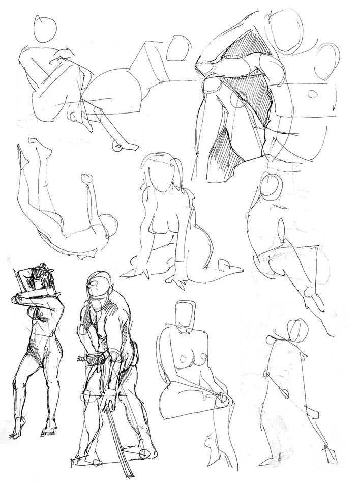 Montage of quick figure sketches