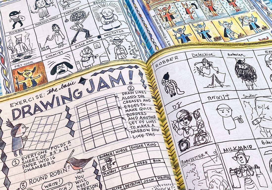 Drawing exercises from Lynda Barry’s books “Syllabus” and “Making Comics”