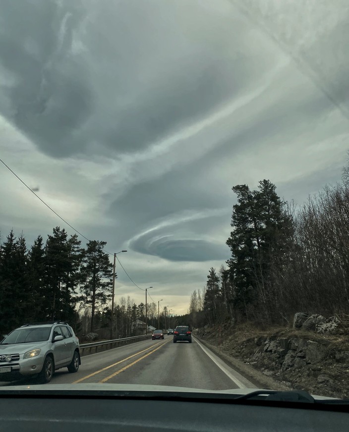 Turbulent clouds over Modum, Norway