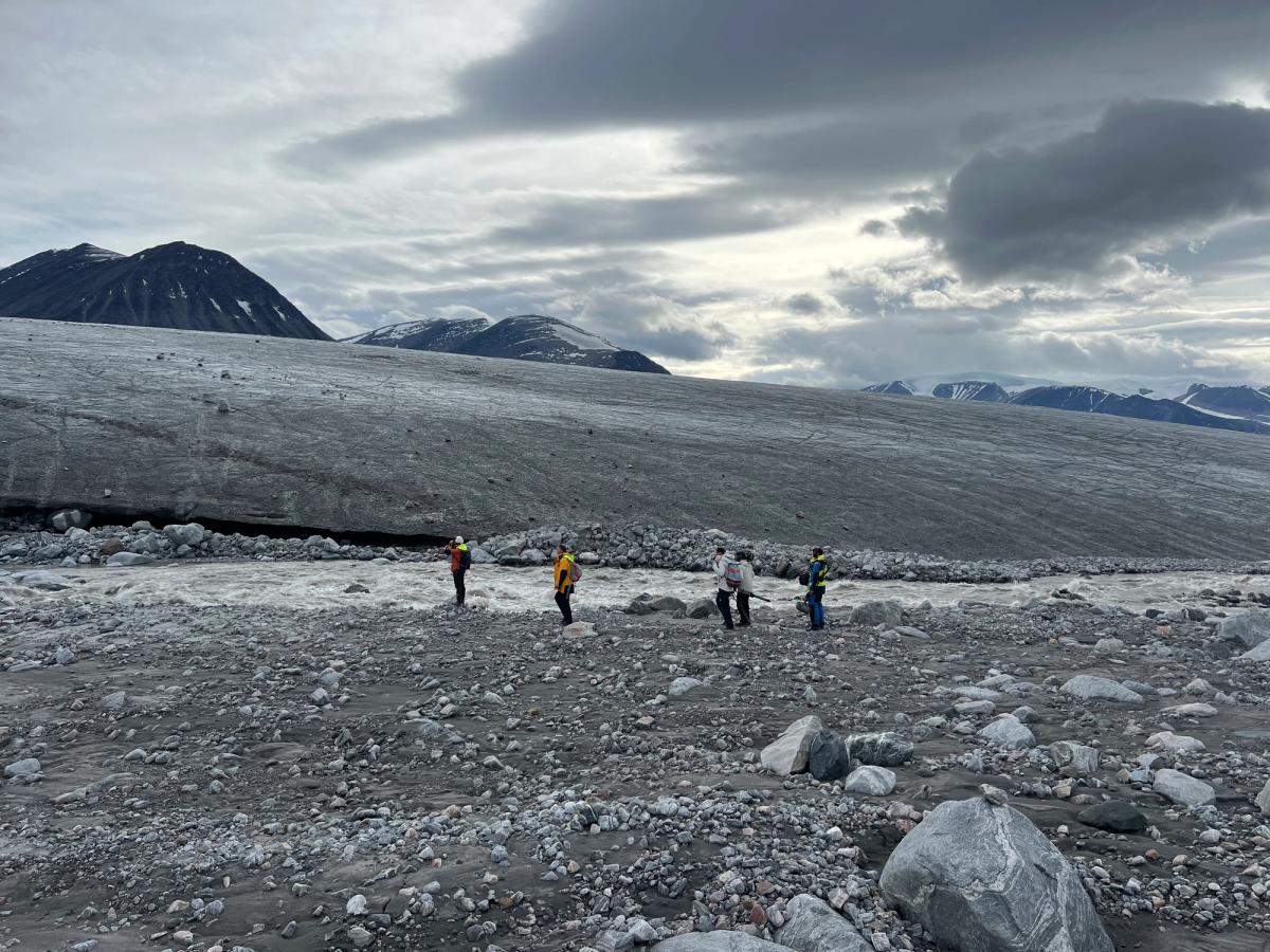 The crew explore local glaciers on Baffin Island and capture film and audio content