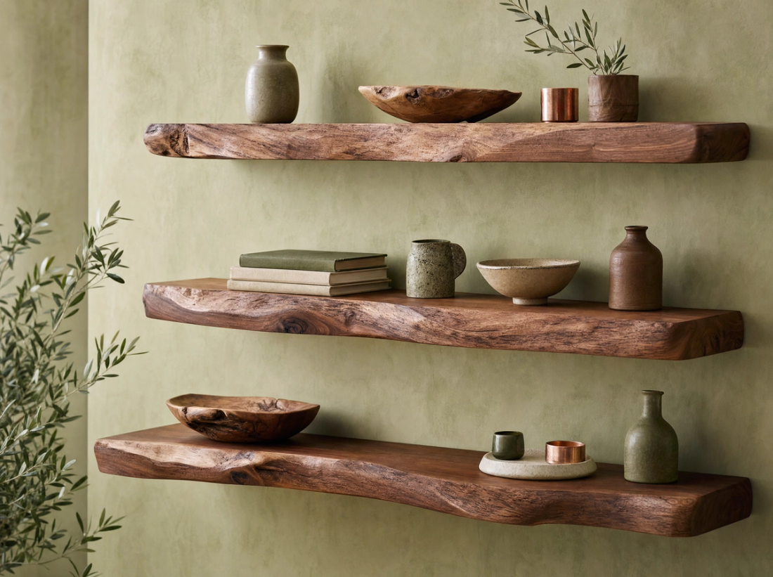 Live-Edge Shelves