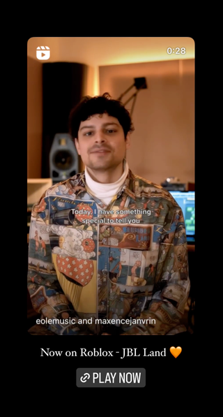 screenshot of influencer content