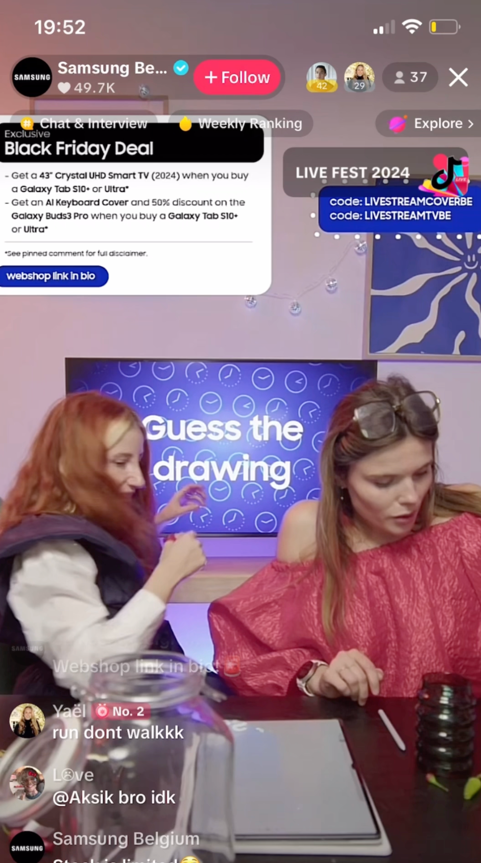 screenshot from livestreaming