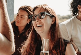 girl with wine in the sun