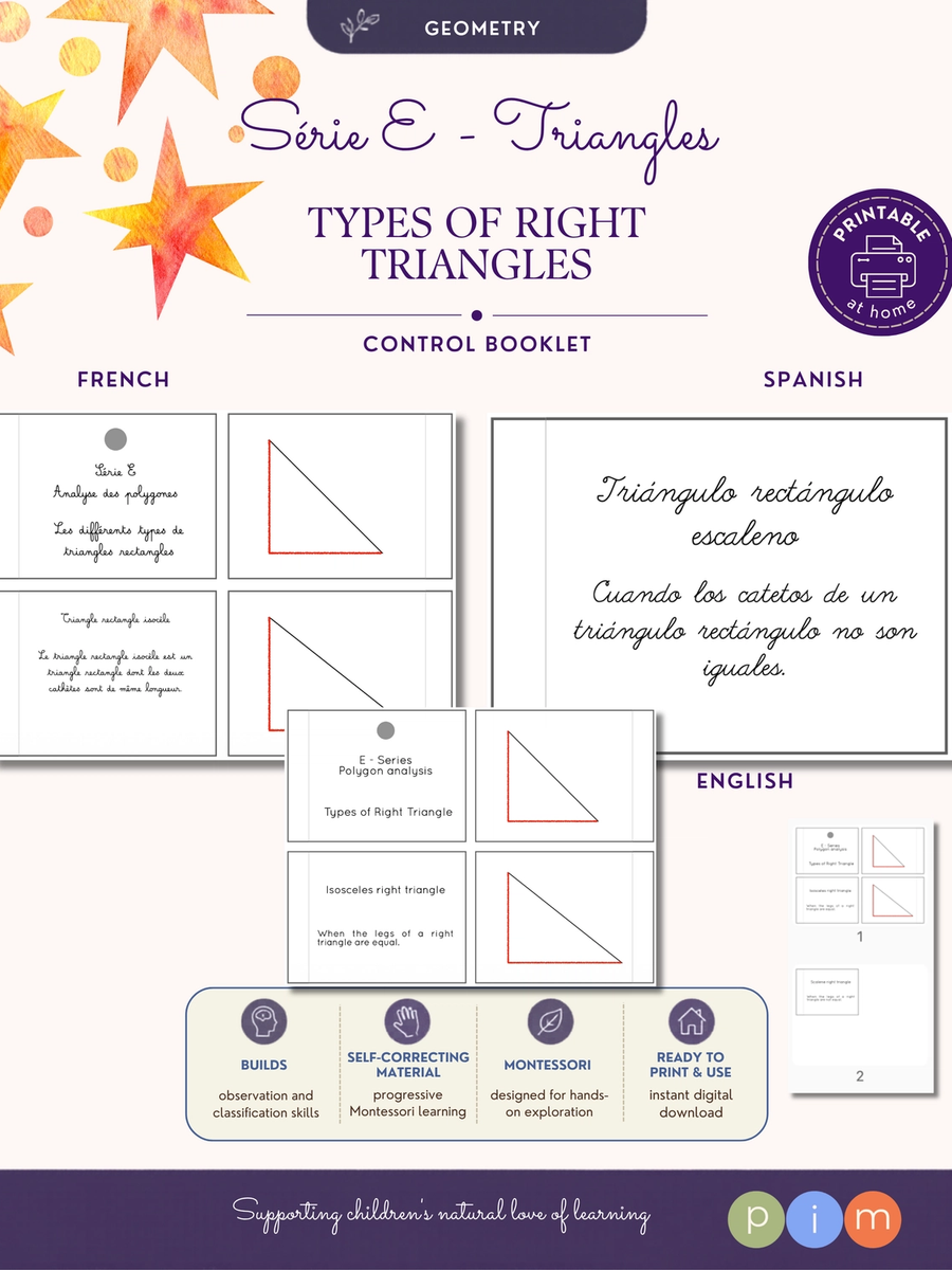 16. Libro de control - Serie E - Tipos de triángulo rectánguloControl Book – Series E – Types of Right Triangles