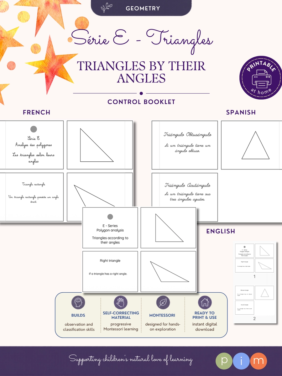 14. Libro de control - Serie E - Triángulos según sus ángulosControl Book – Series E – Triangles by Their Angles