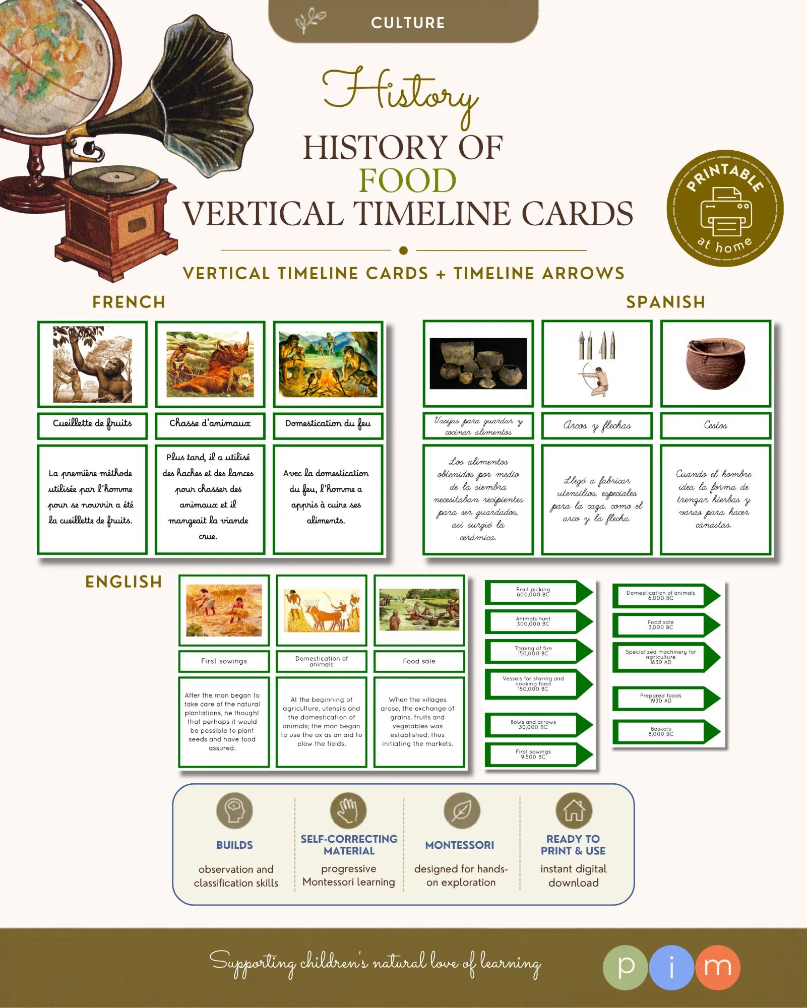 04. Histoire de l'alimentation – Cartes pour la Ligne verticale