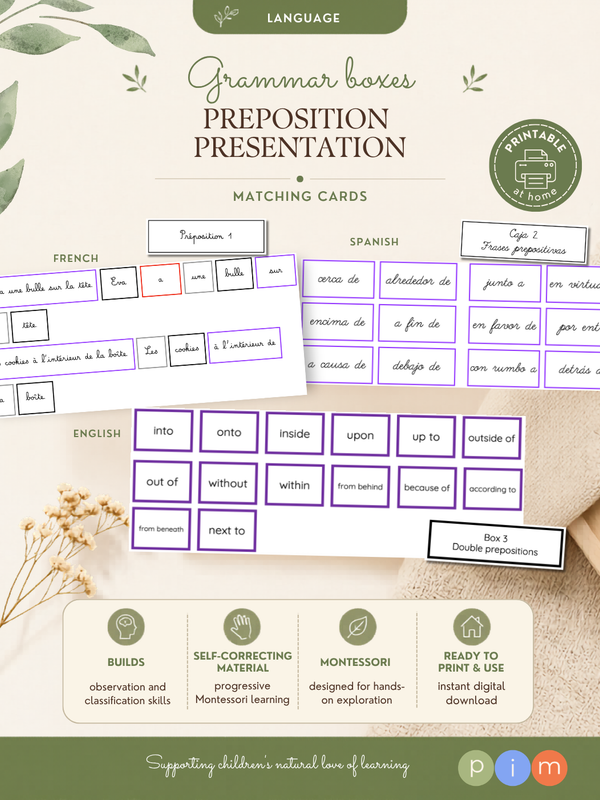 33. Boîtes grammaticales de la préposition