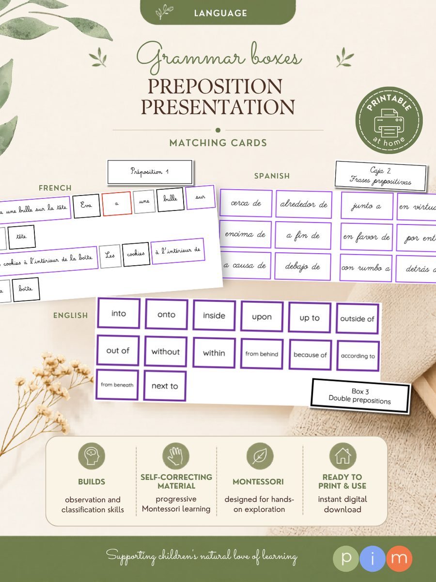33. Boîtes grammaticales de la préposition
