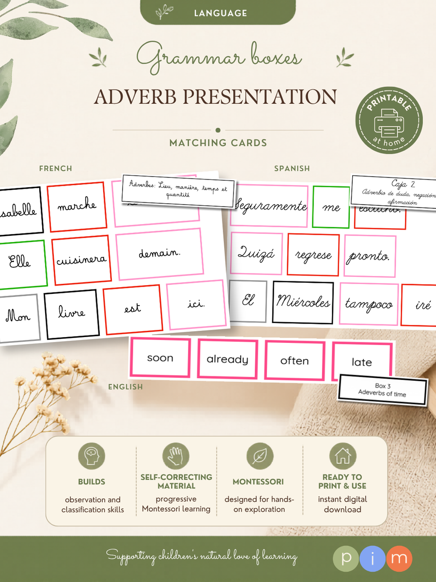 27. Boîtes grammaticales de l'adverbe (de 1 à 4)