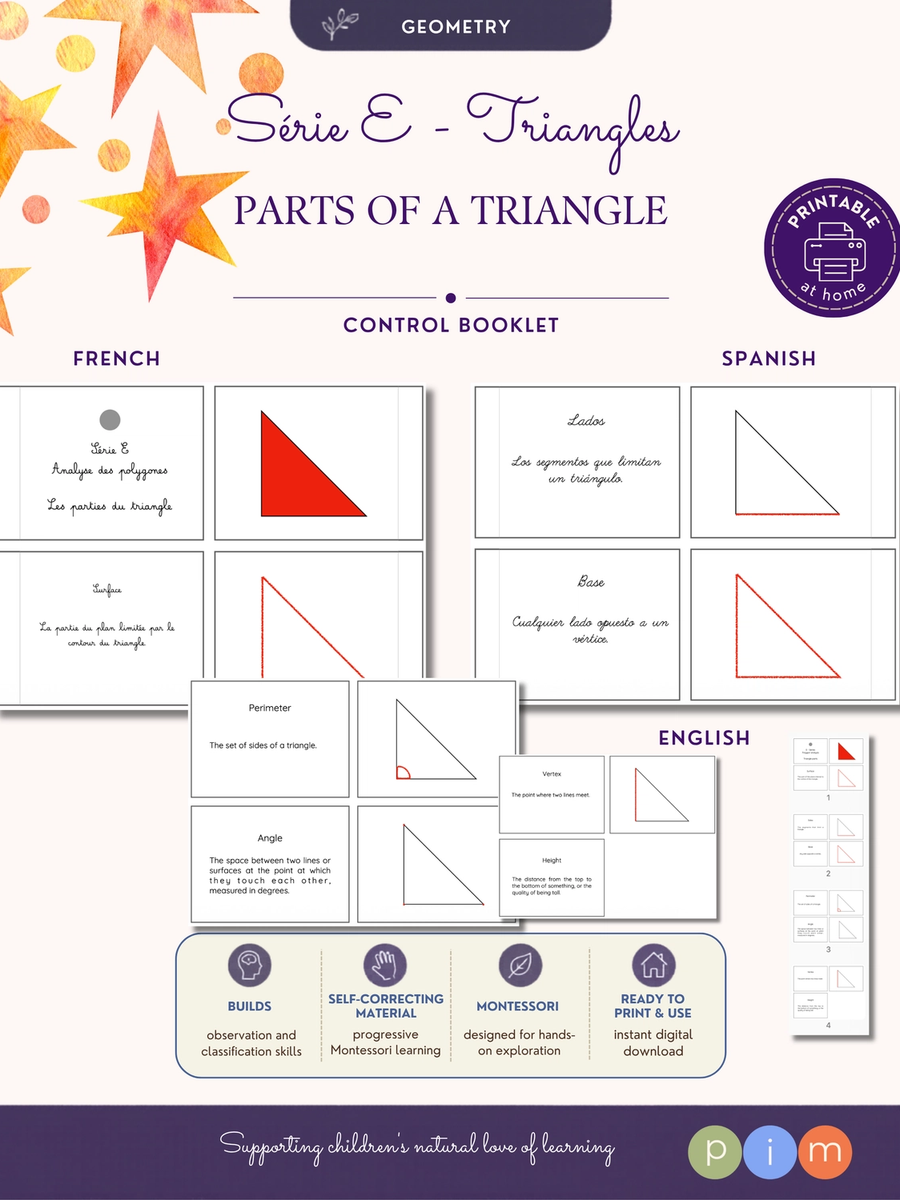 13. Libro de control - Serie E - Partes del triánguloControl Book – Series E – Parts of a Triangle