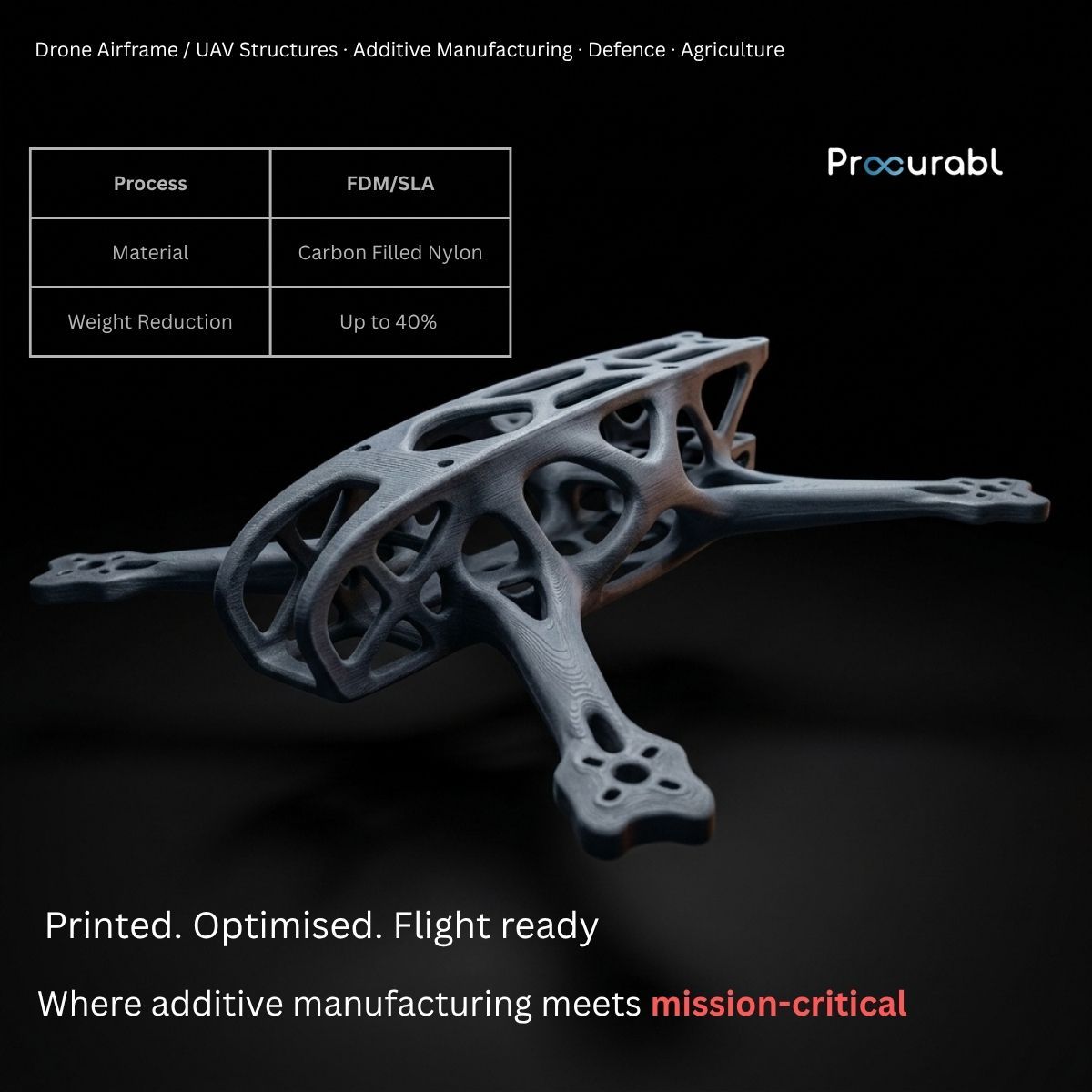 3D printed Drone/UAV Frame