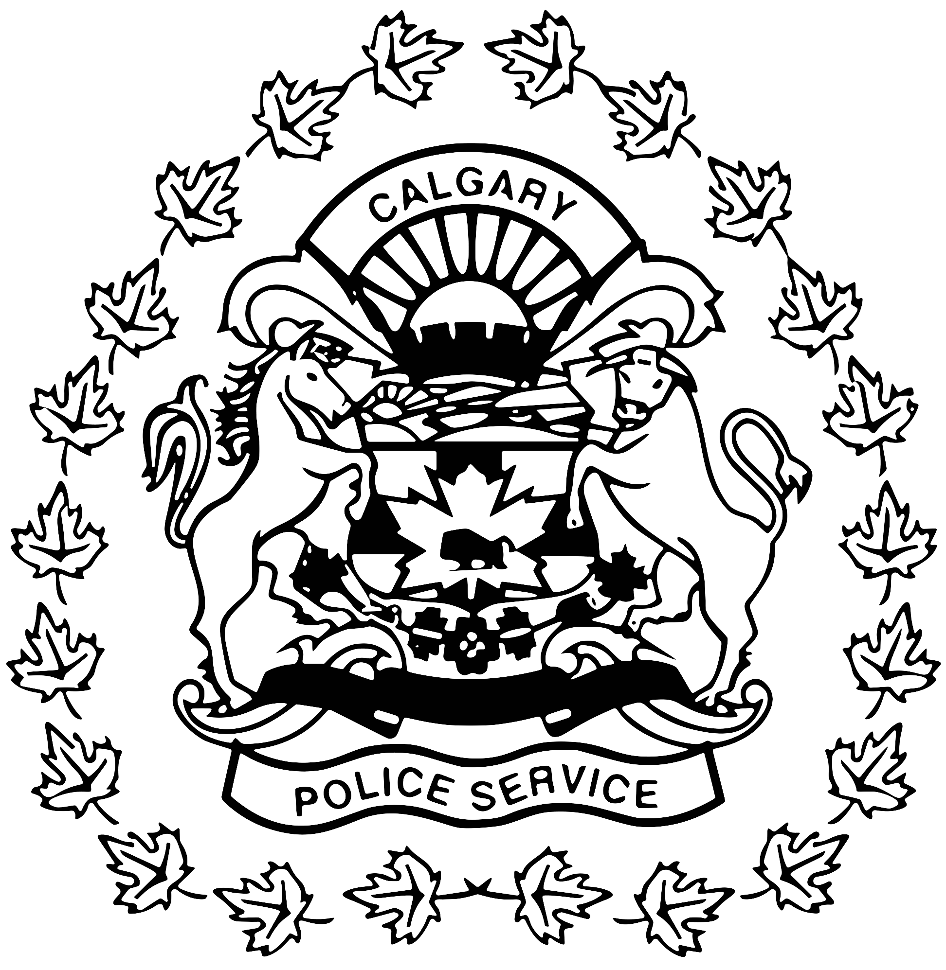 Calgary Police Service logo in black on a transparent background