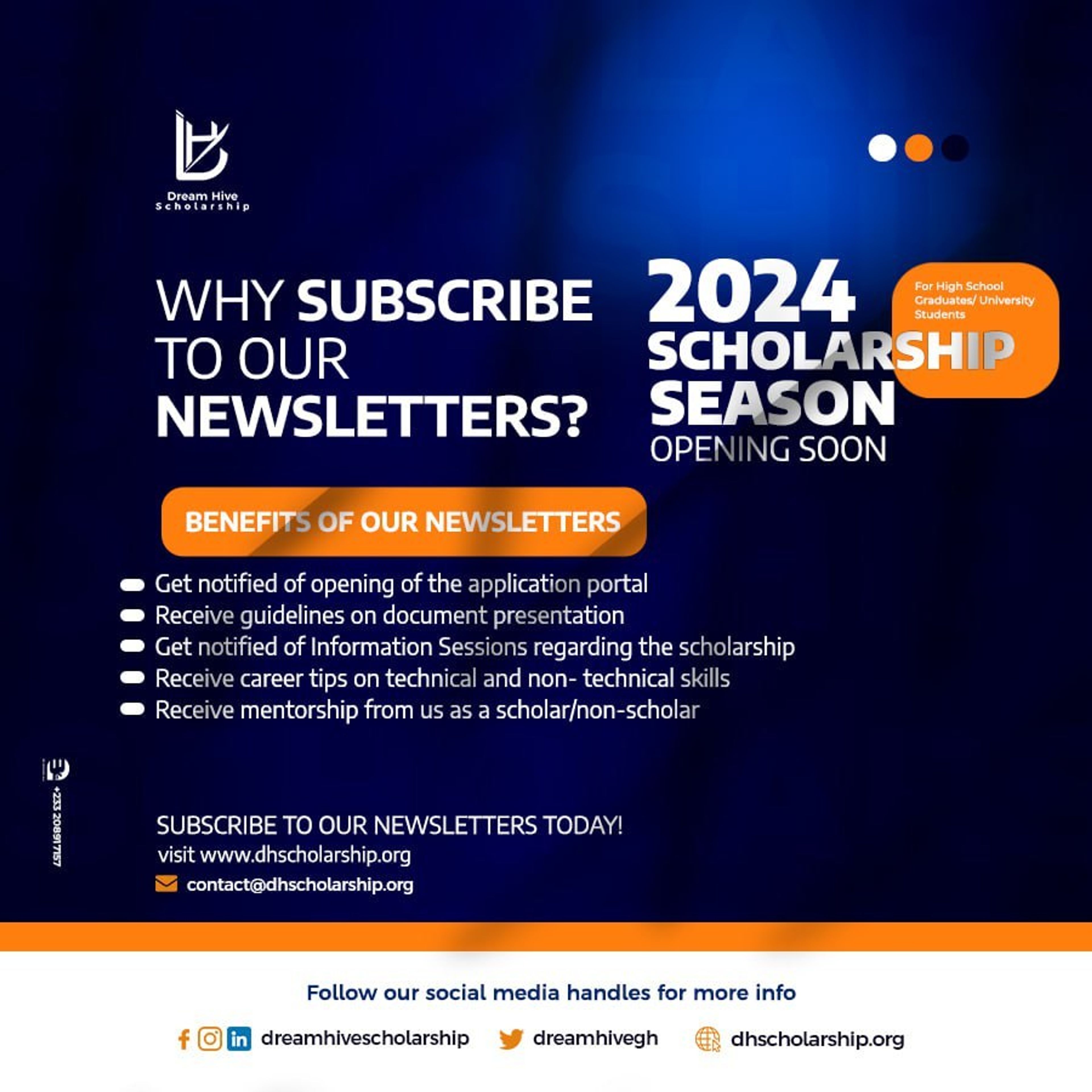 Dream Hive Scholarship: Scholarship season: opening soon