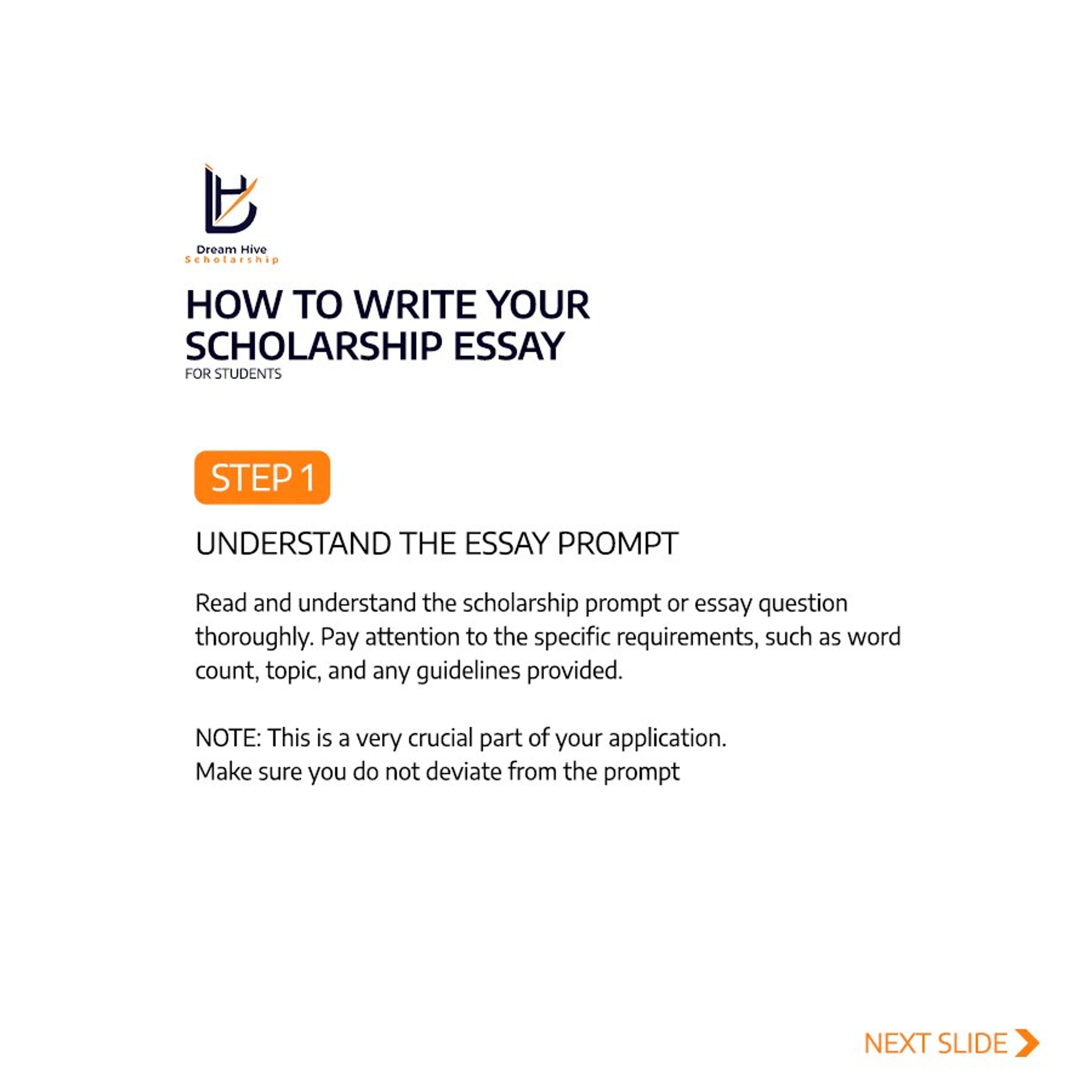 Dream Hive Scholarship: Guide: writing your scholarship essay