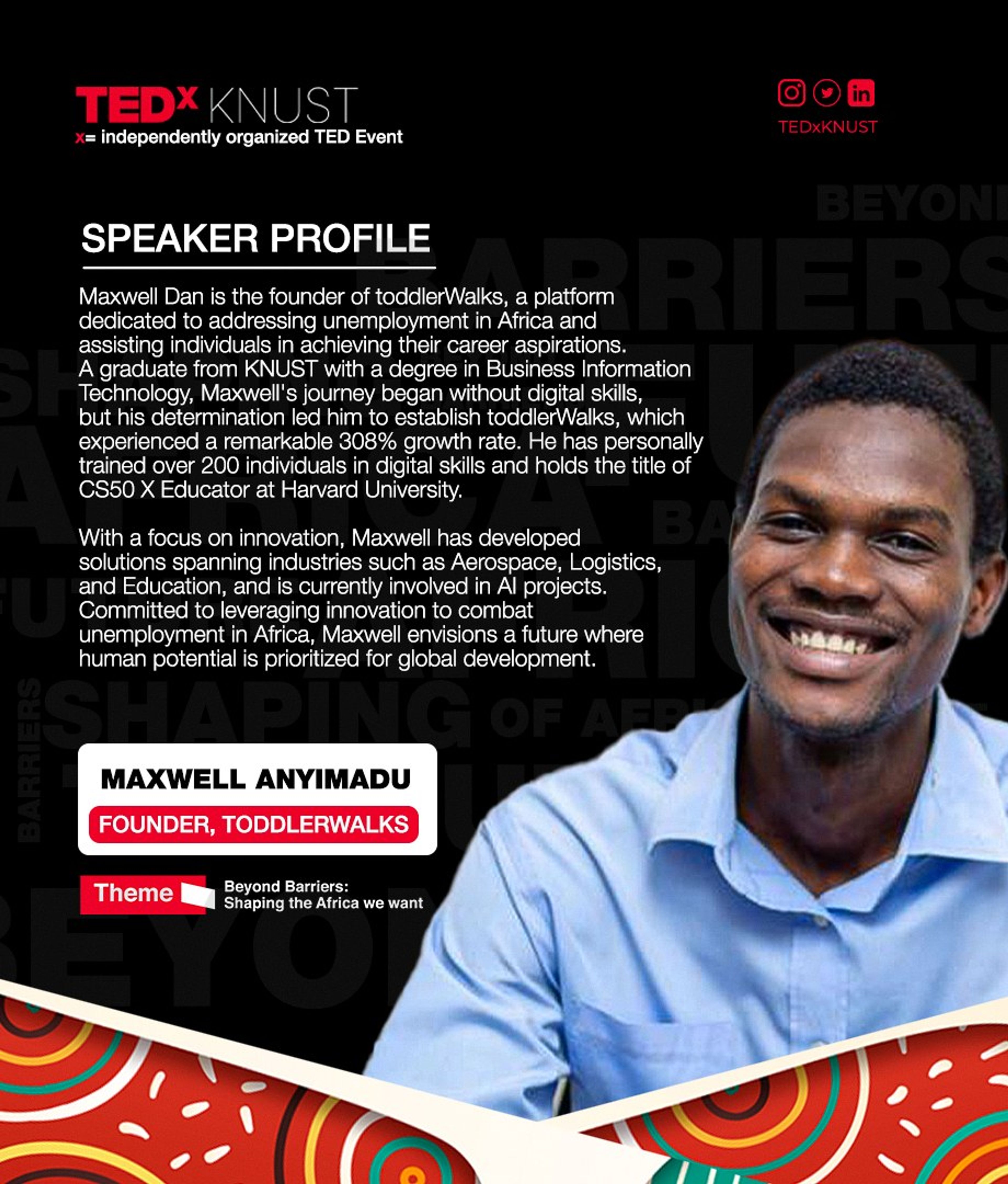 TEDxKNUST speaker and print design 4