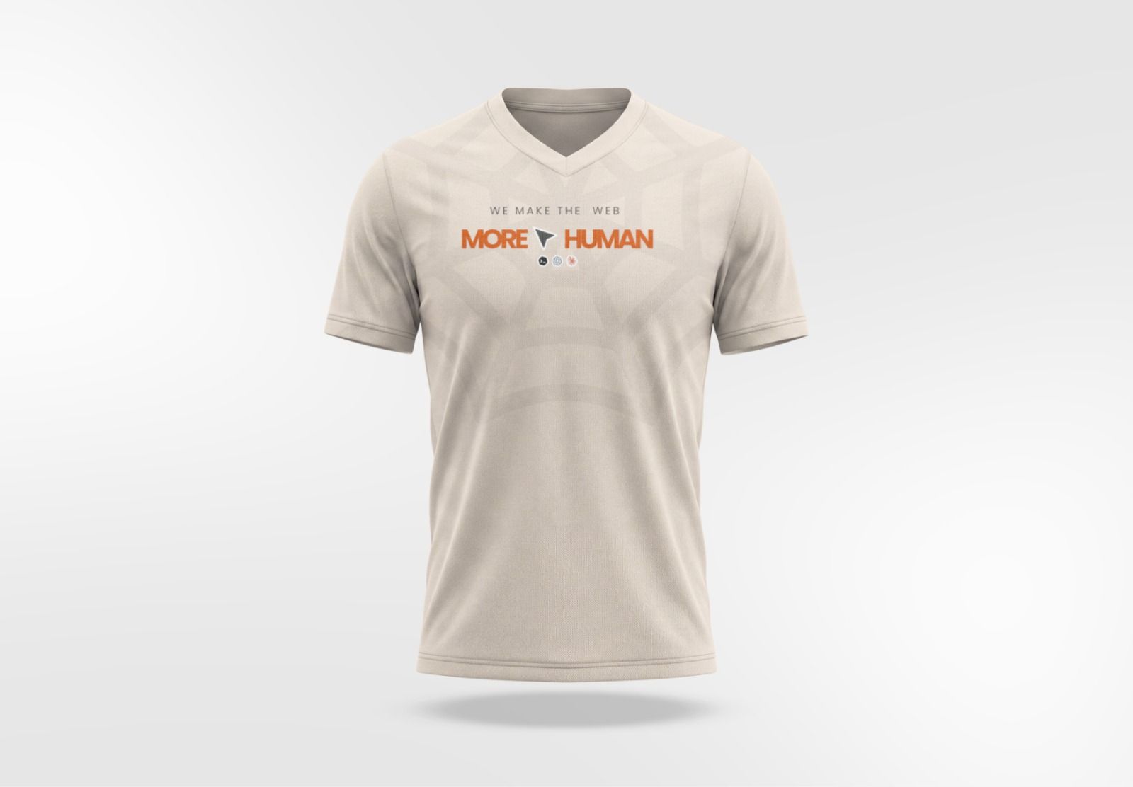“We make the web more human” shirt in cream