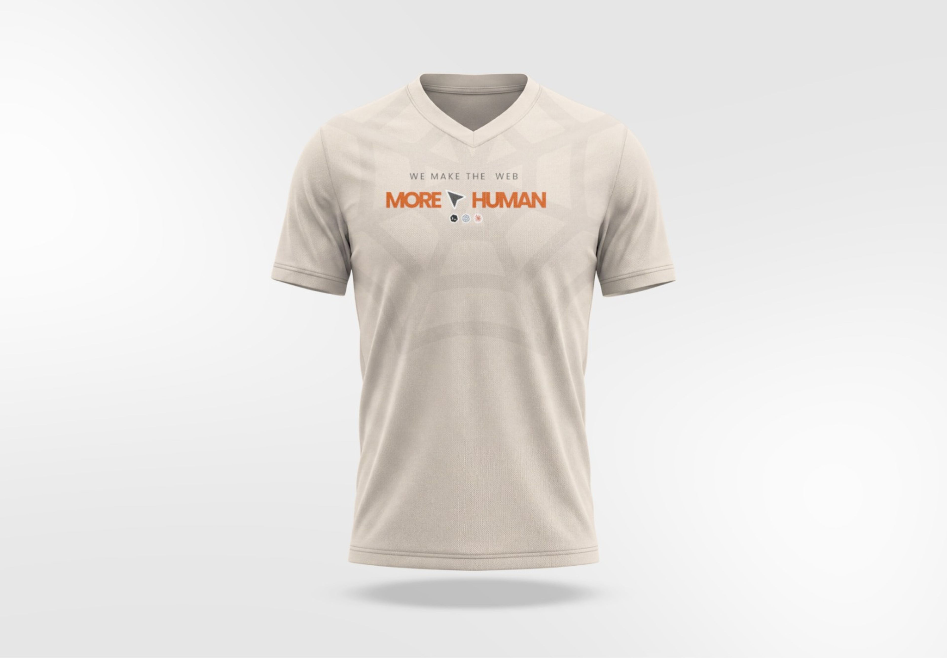 “We make the web more human” shirt in cream