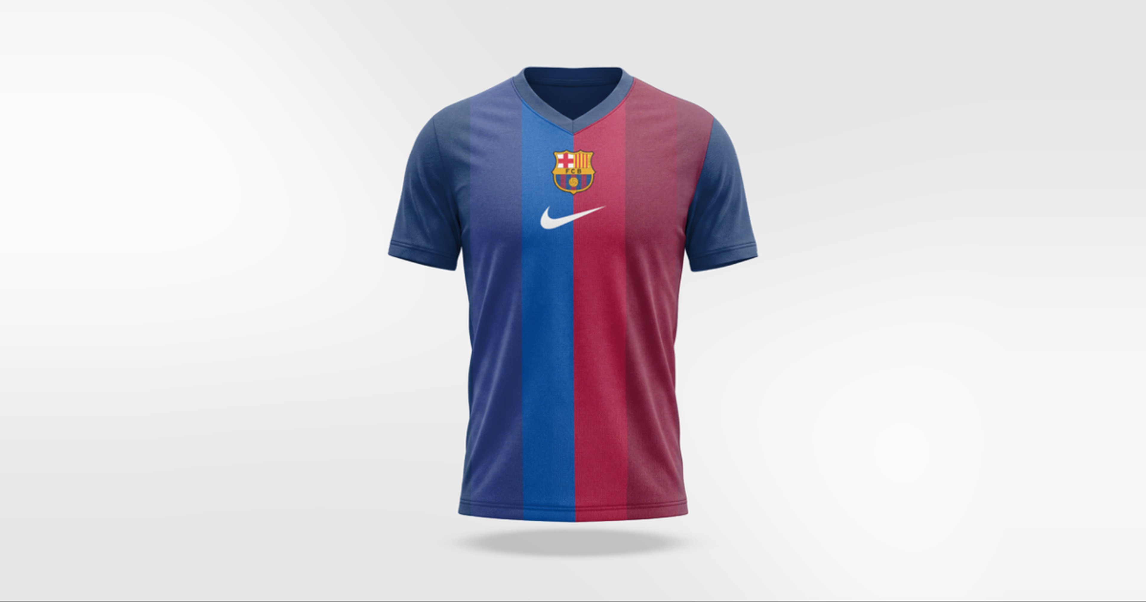 FC Barcelona jersey concept with blue and garnet stripes