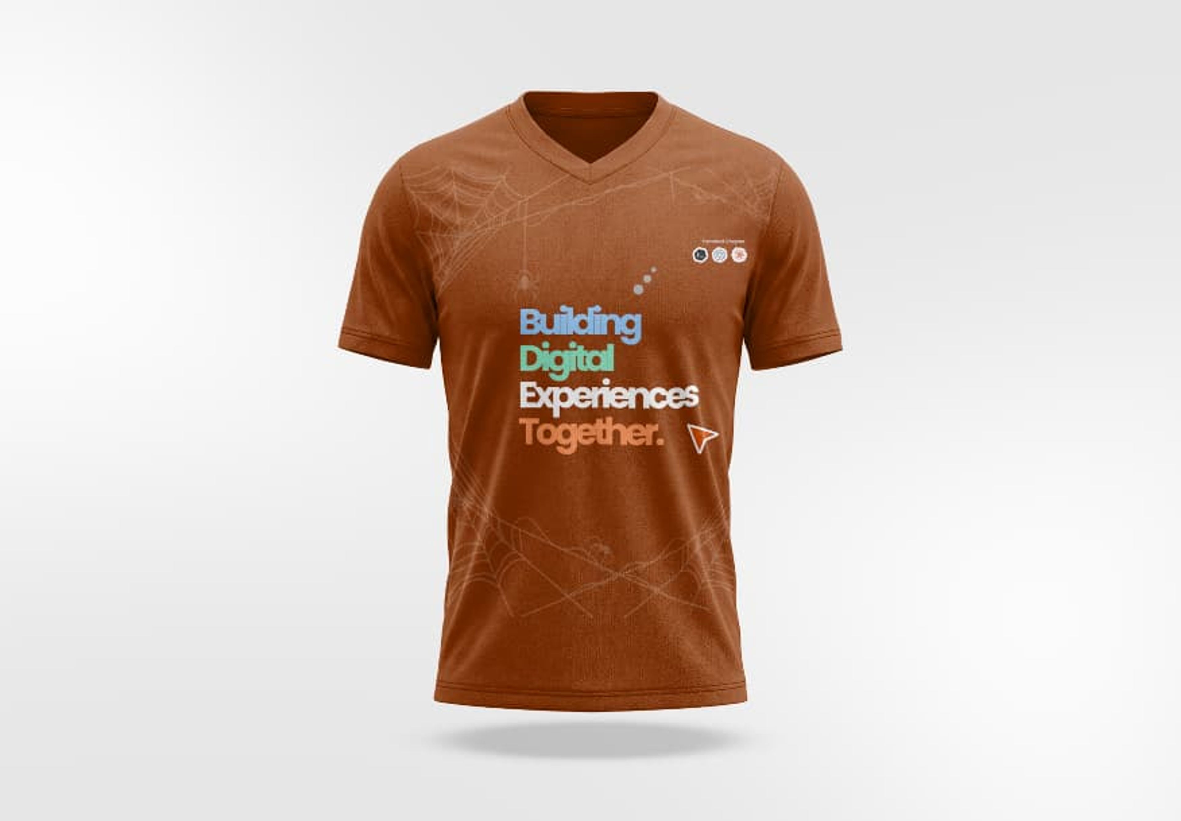 “Building Digital Experiences Together” shirt in burnt orange