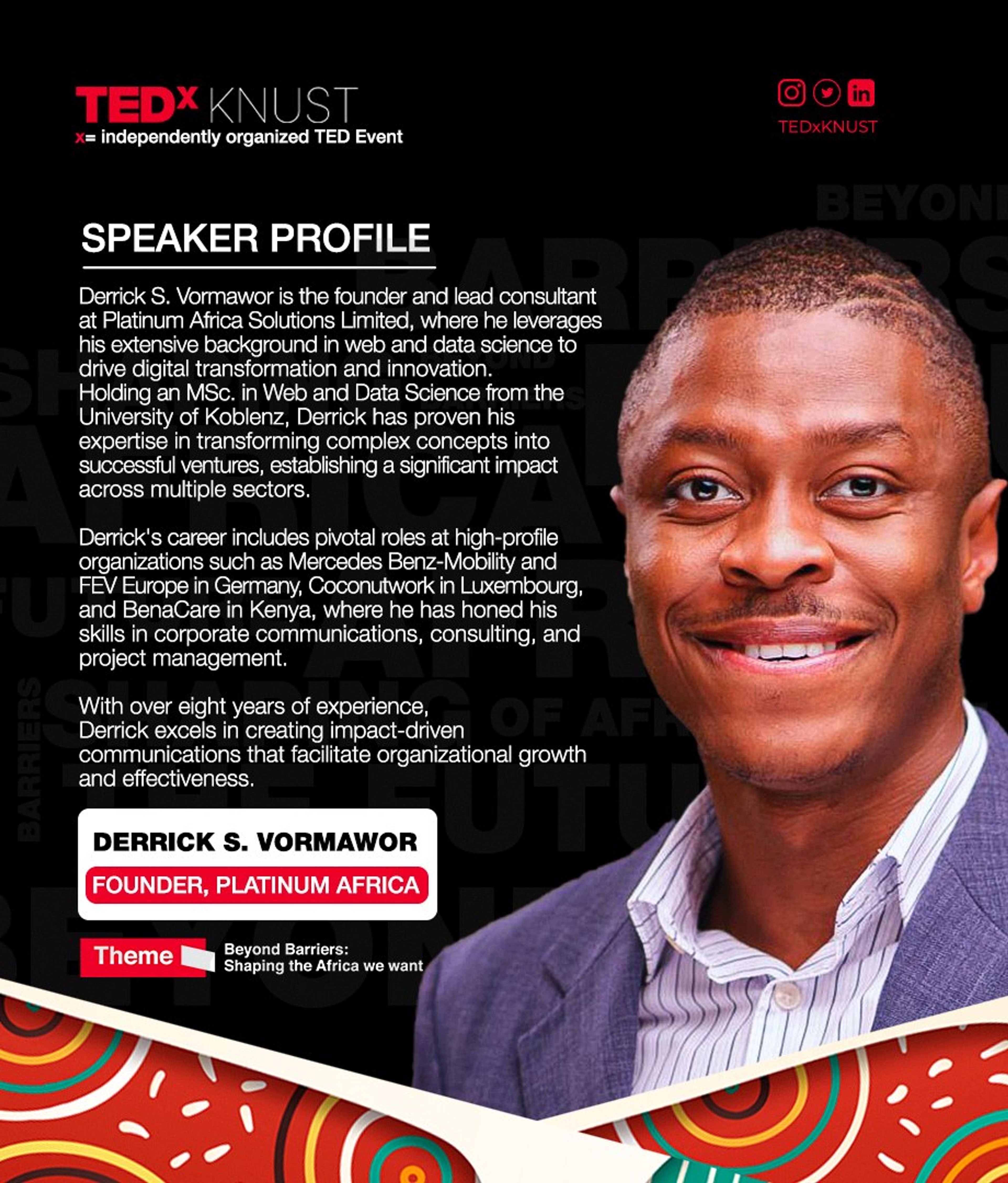 TEDxKNUST speaker and print design 5