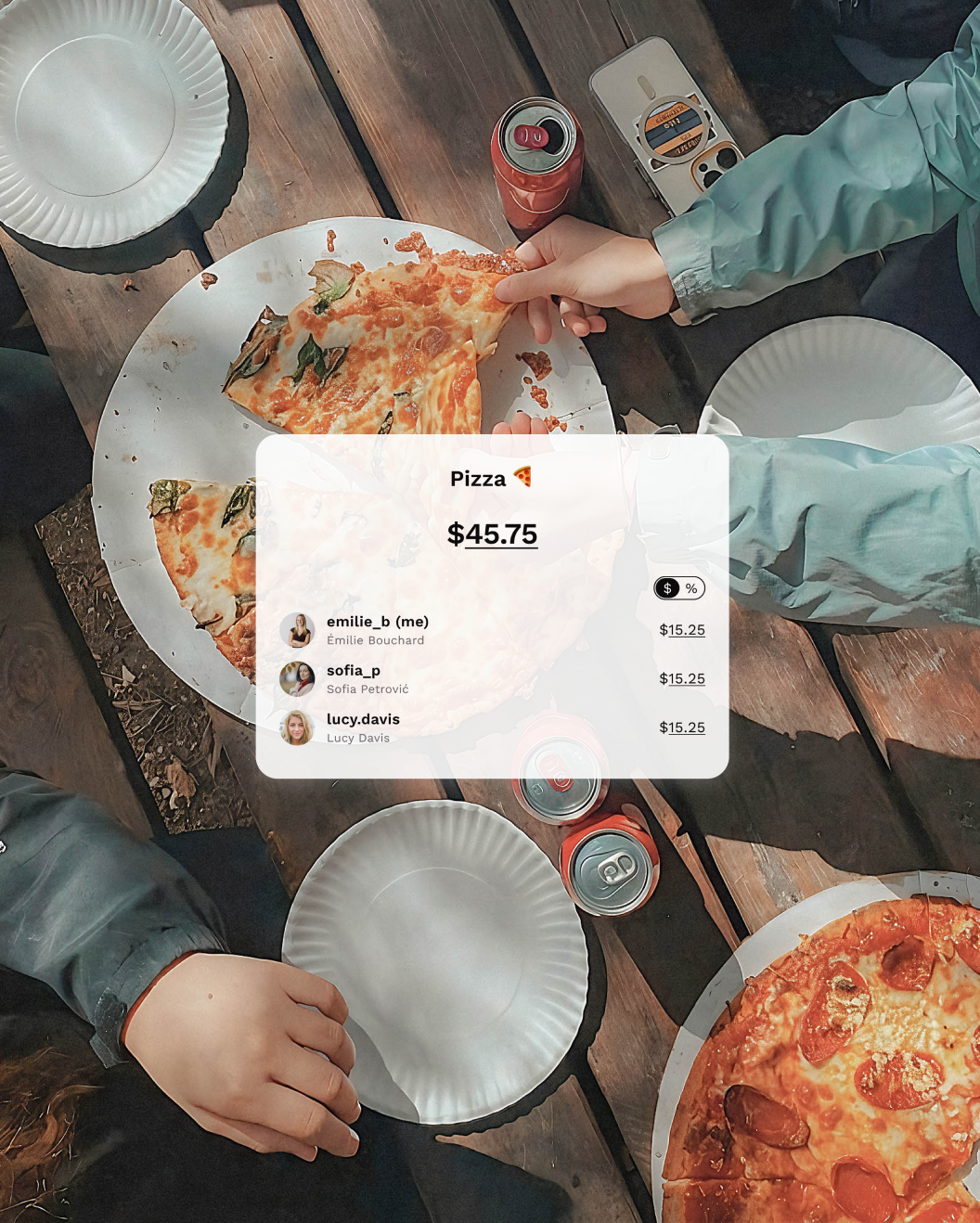 Group of friends sharing pizza and enjoying time together