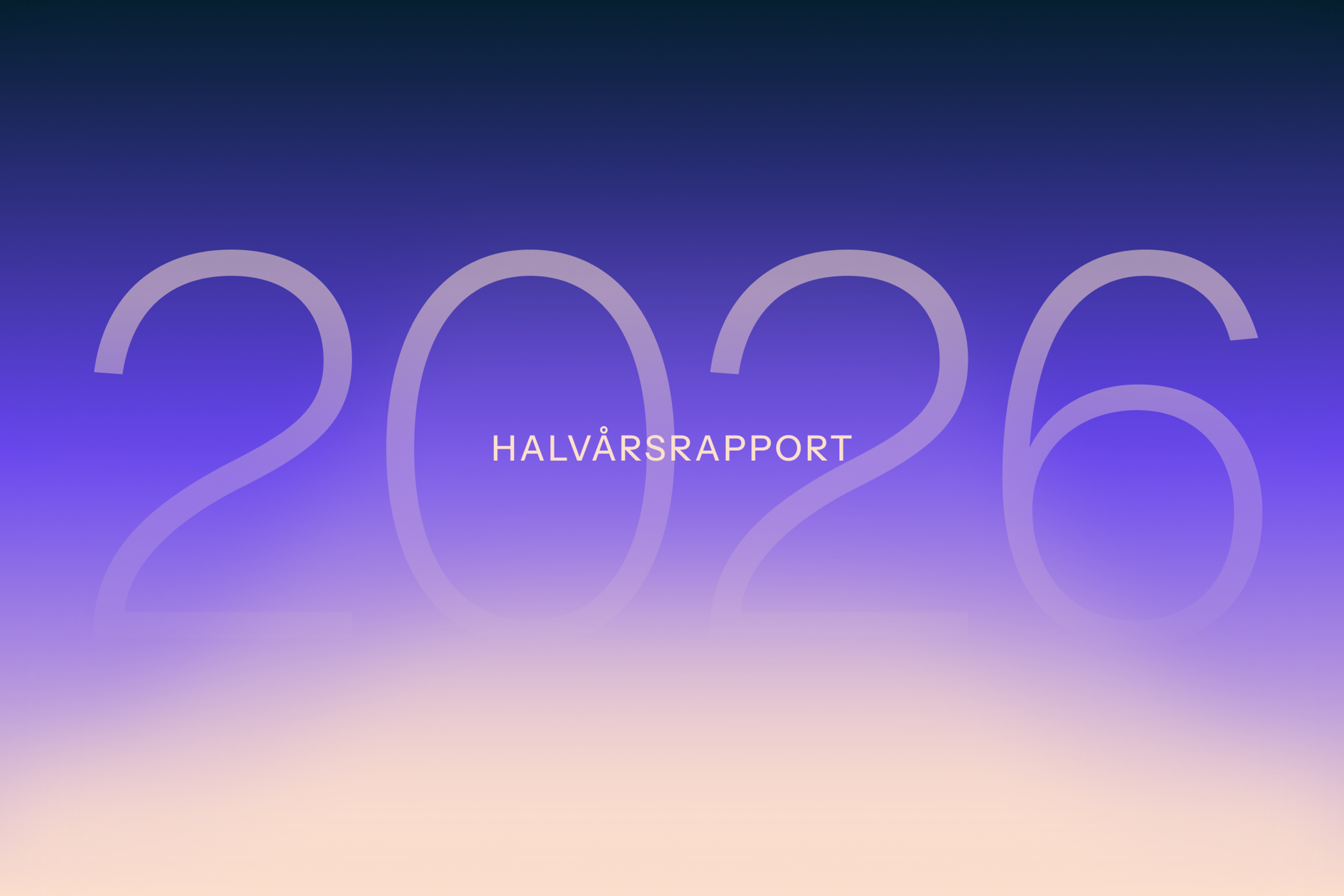 En farget forløpning med teksten halvårsrapport (2026)