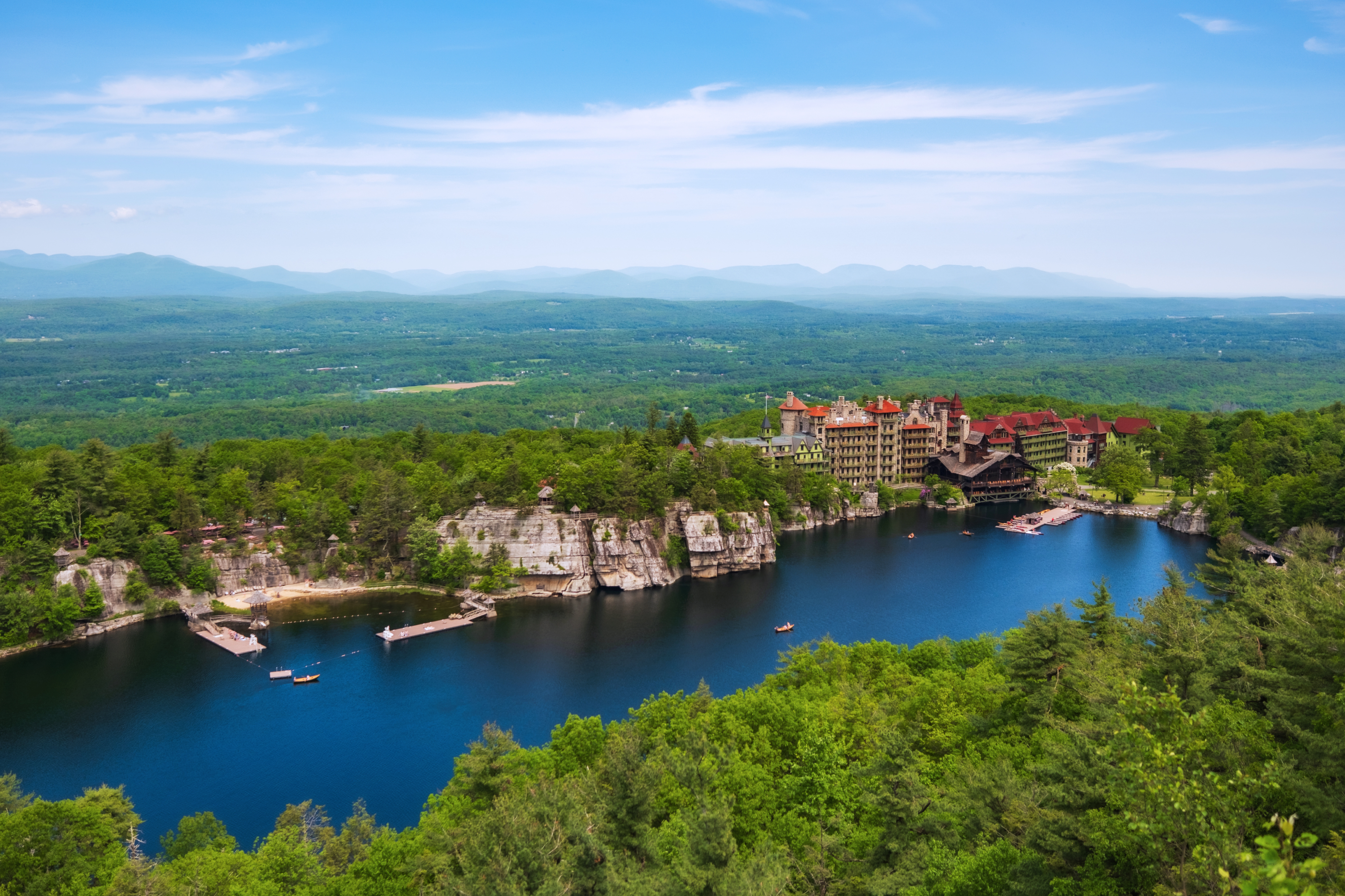 Aerial view of Mohonk Mountain House