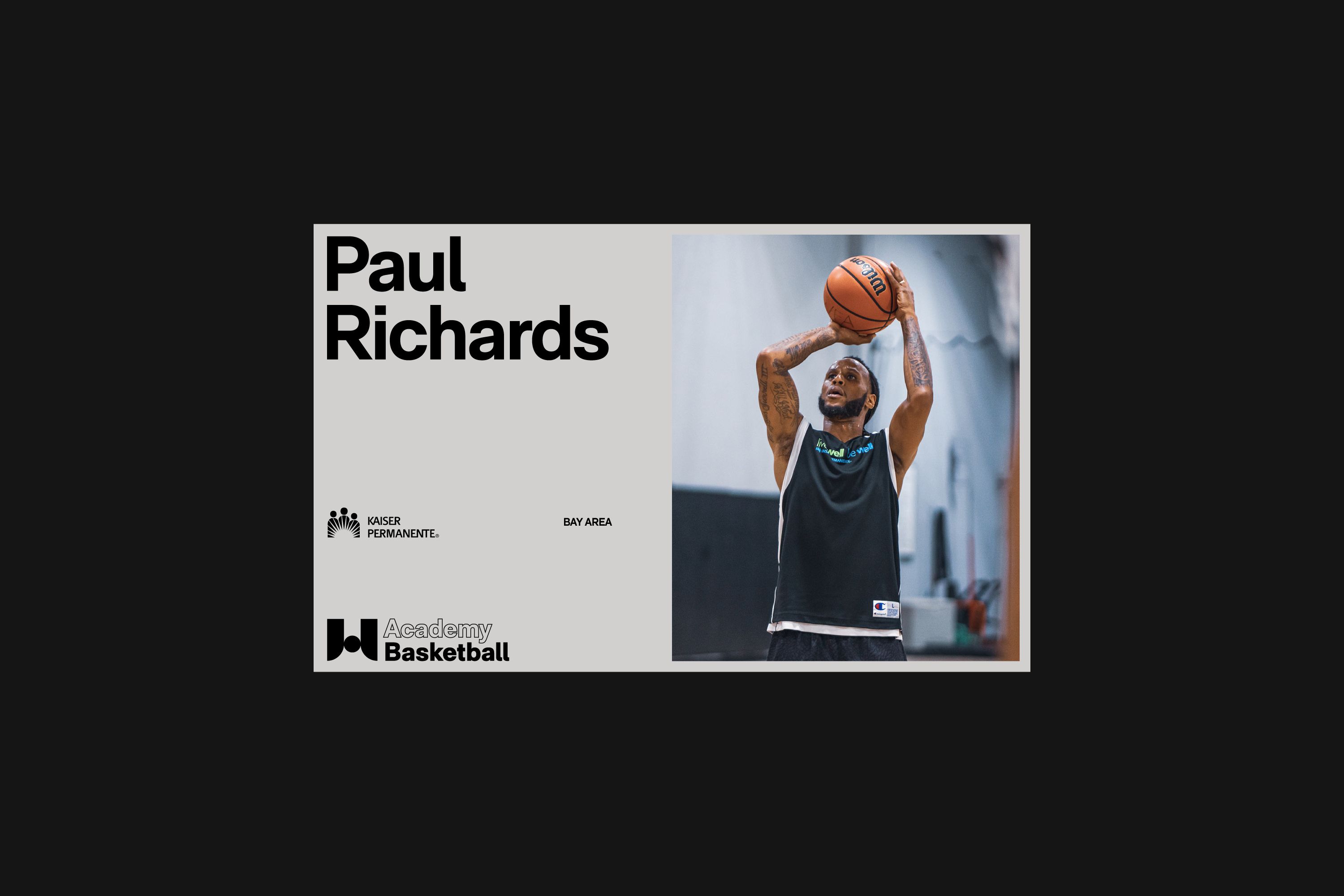 A photo of Paul Richards attempting a jumpshot