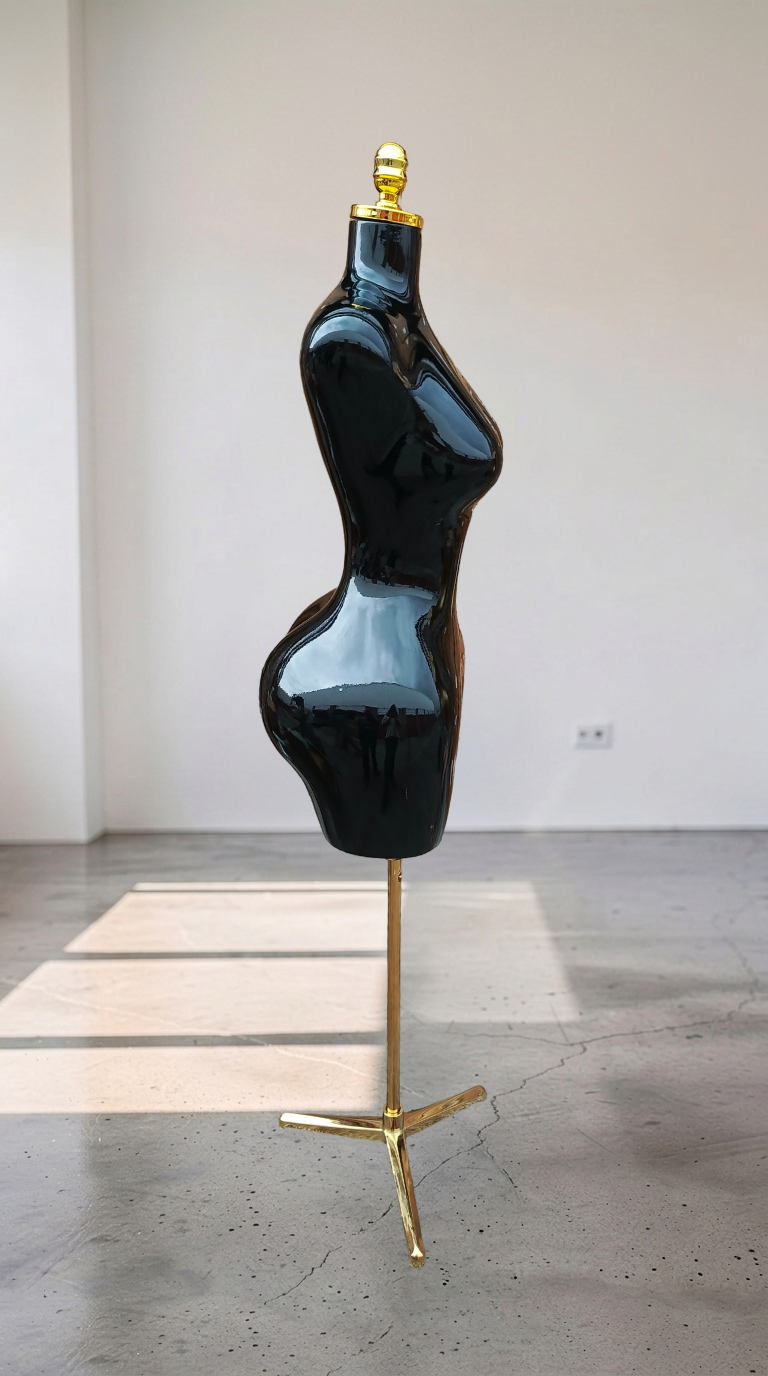 Maniquí estilo Drapeado Buchona Negra - Miniatura 3