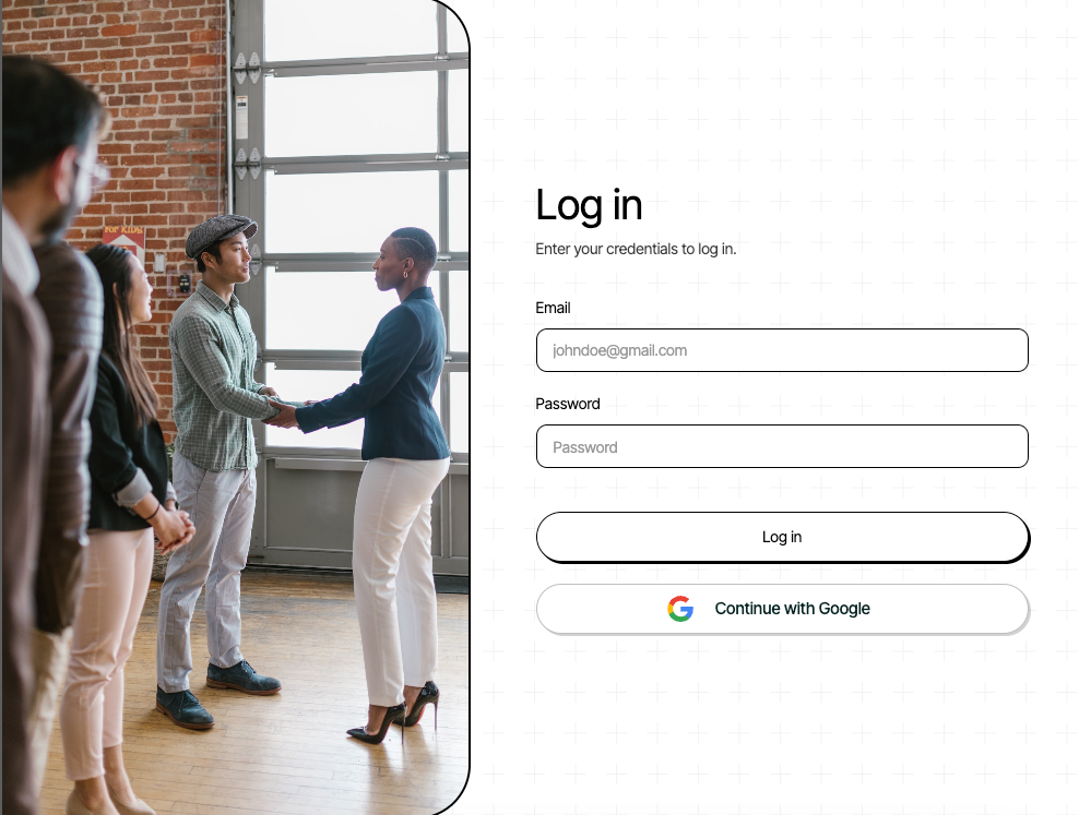 Splitscreen Login Form