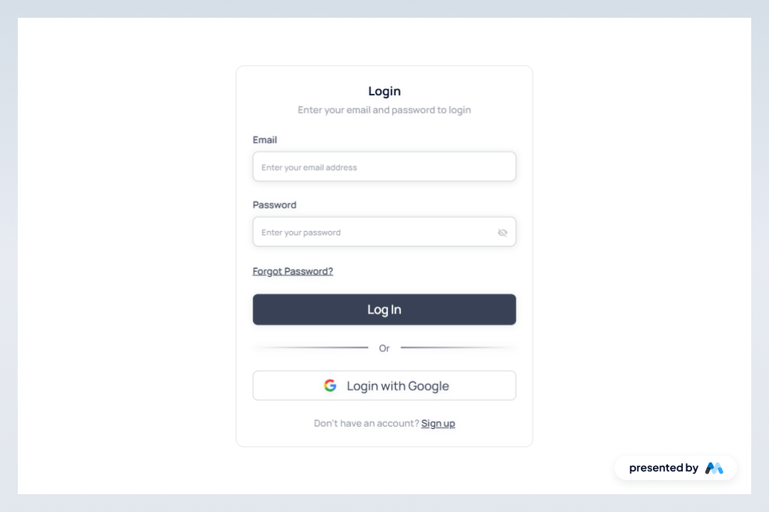 Aerokit UI Login03 Light Card