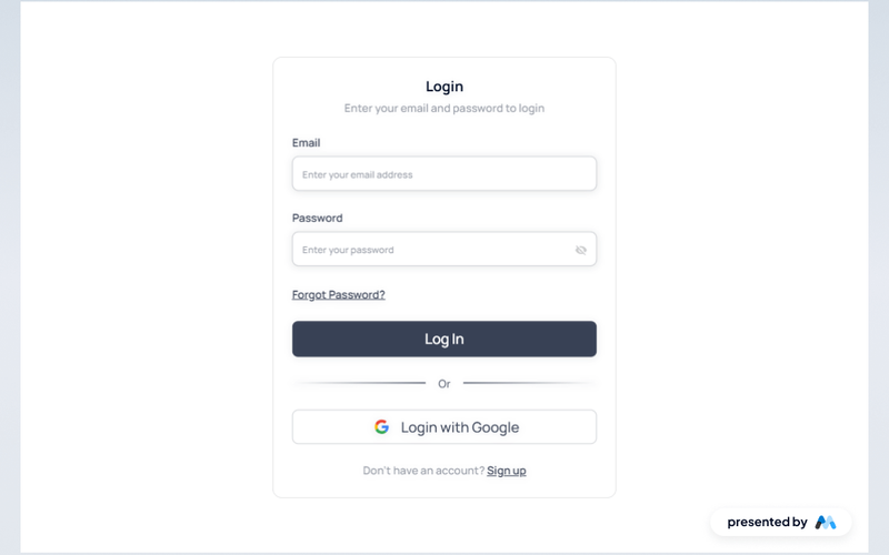 Aerokit UI Login03 Light Card