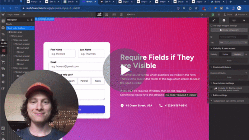 #32 - Définir l'entrée comme obligatoire si elle est visible