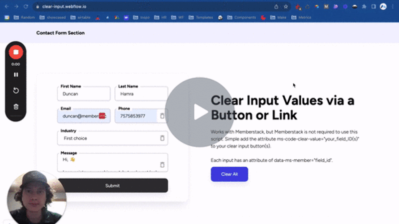 #78 - Effacer les entrées sur le clic