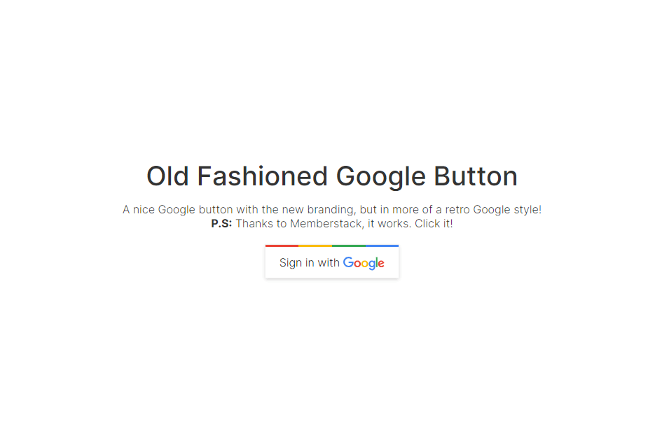 Clean Google Button (Old Fashioned)