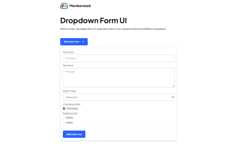 Dropdown Form UI