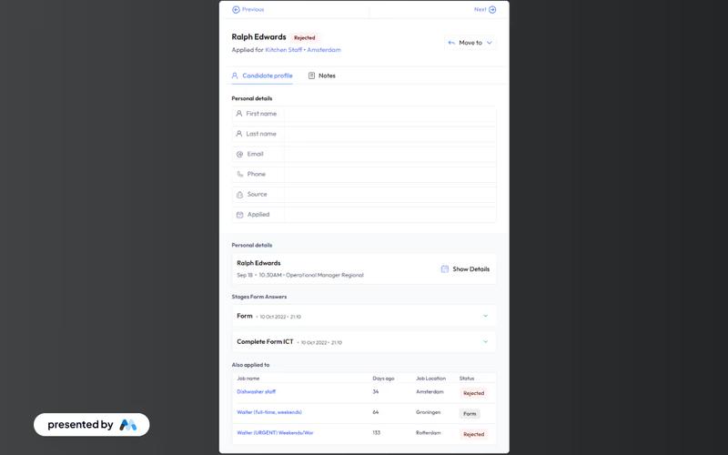 Candidate's Profile & Result