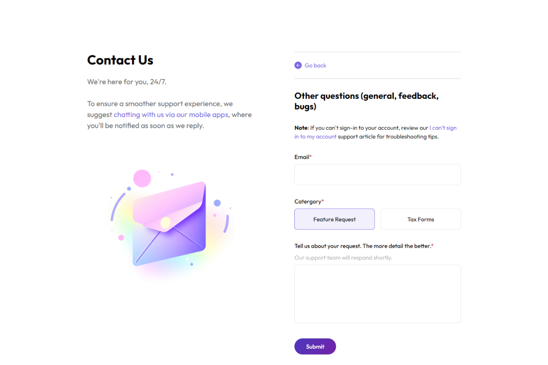 Help Center Contact Form