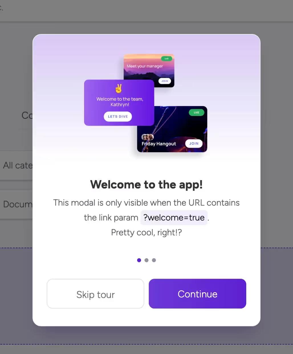 Welcome Modal