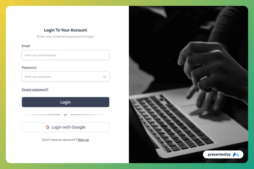 AeroKit UI Login01 Split Screen
