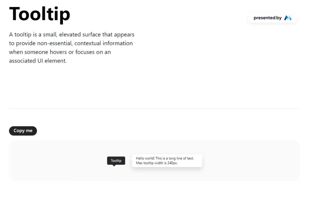 Microsoft Fluent Tooltip